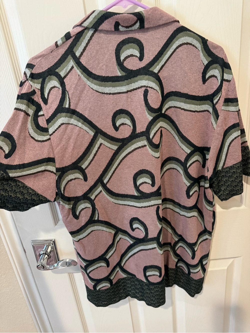 Scotch & Soda Pink & Olive Patterned Knit Cardigan